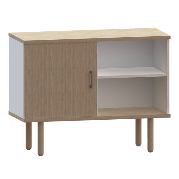 Cube sideboard 100-4, w/1 door and 2 wooden shelves