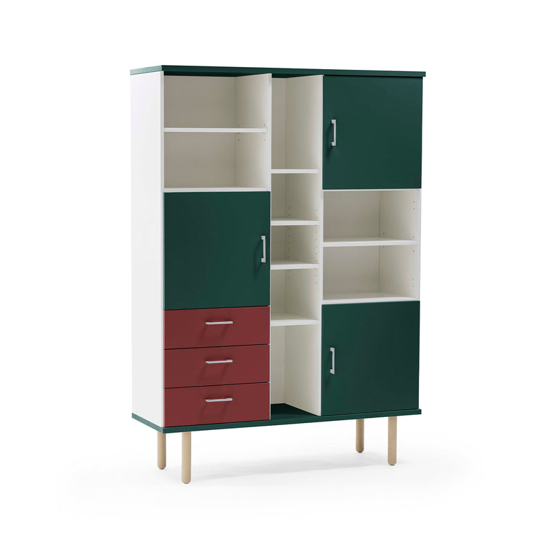 Cube high cabinet 125-3, w/3 doors and 3 drawers