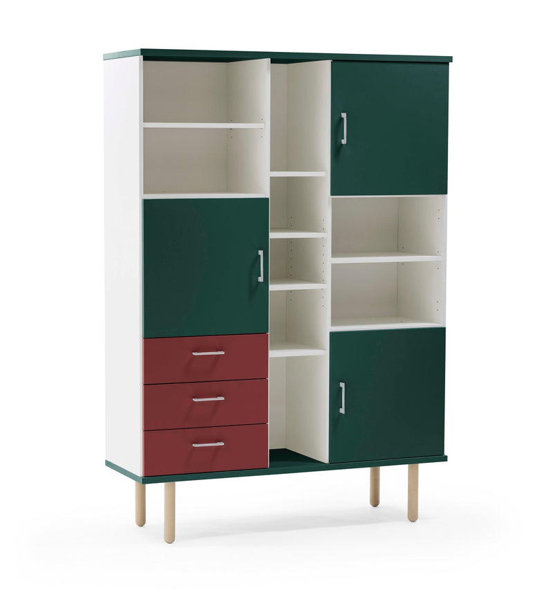 Cube high cabinet 125-3, w/3 doors and 3 drawers