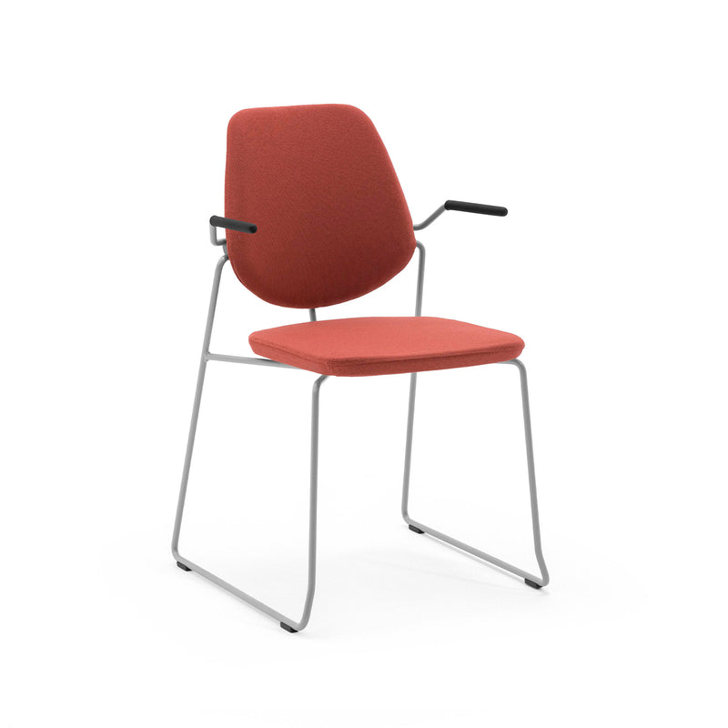 Sid stackingchair w/armrest, bolt base