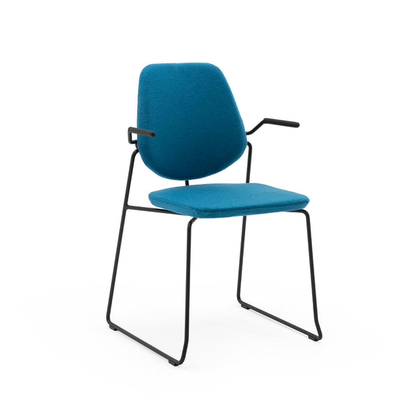 Sid stackingchair w/armrest, bolt base