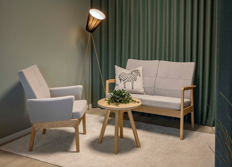 Svan 2-sits m/klädd armstöd