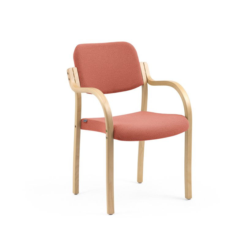 Rim stacking chair w/armrest