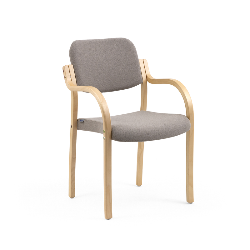 Rim stacking chair w/armrest