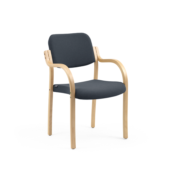 Rim stacking chair w/armrest