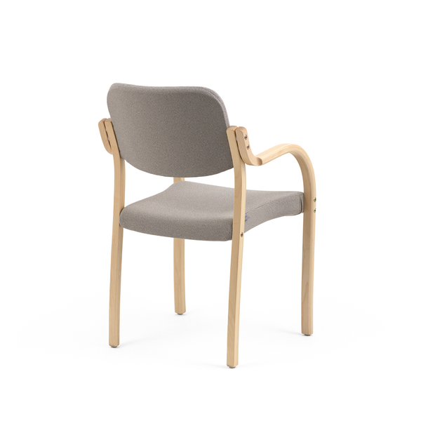 Rim stacking chair w/armrest