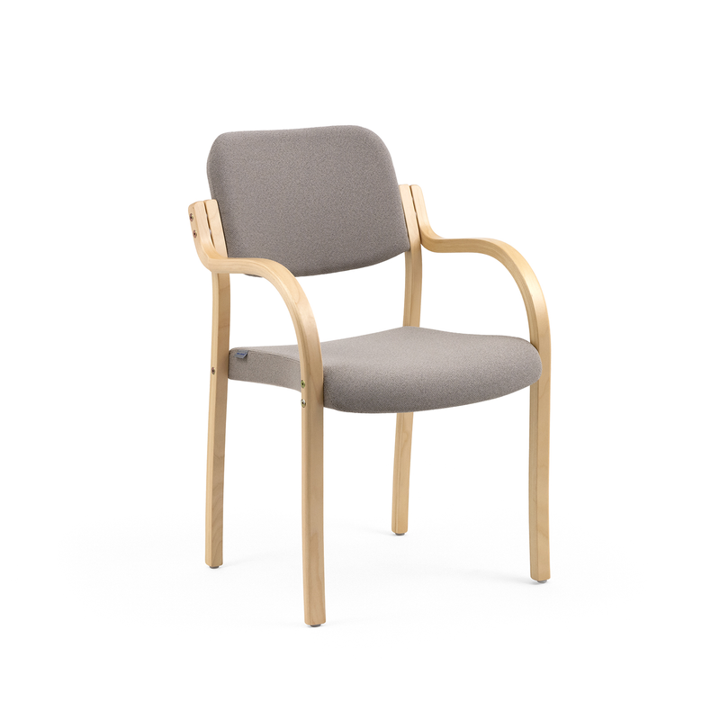 Rim stacking chair w/armrest