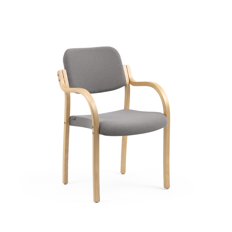 Rim stacking chair w/armrest