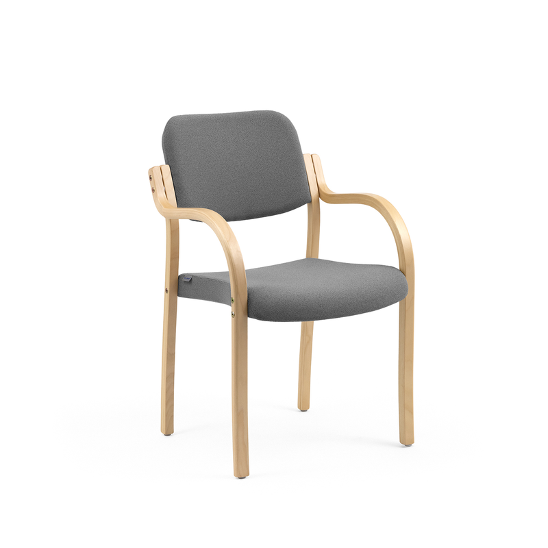 Rim stacking chair w/armrest