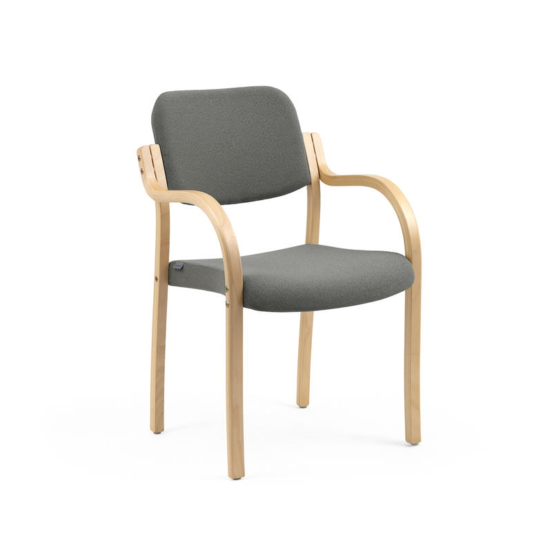 Rim stacking chair w/armrest