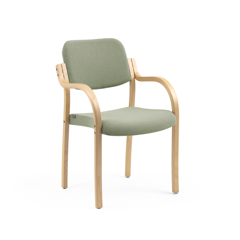 Rim stacking chair w/armrest