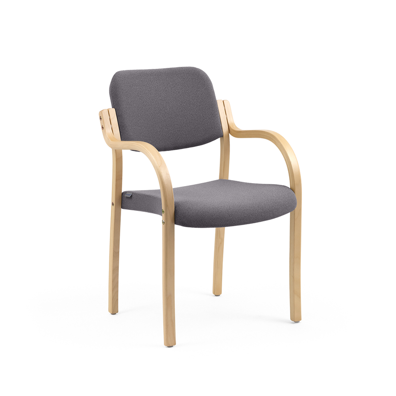 Rim stacking chair w/armrest