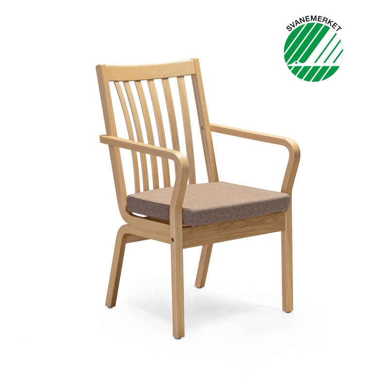 Duun chair w/slats in back, w/armrest