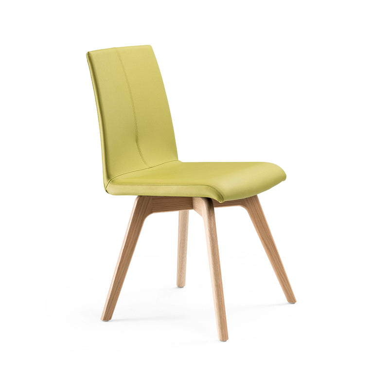 Lake 04 chair wo/armrests, upholstered, wooden legs