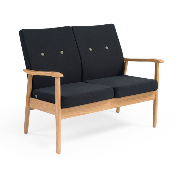 Pan 2-seater w/open armrests