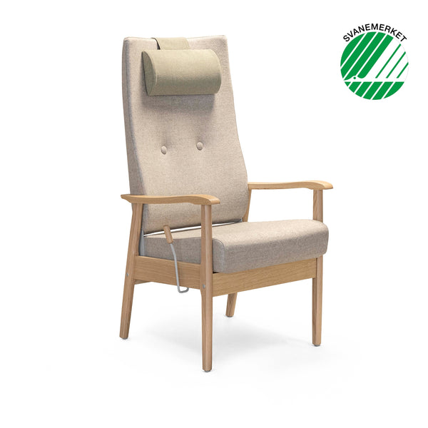 Pan hvilestol m/trinnløs regulering, åpne armlen