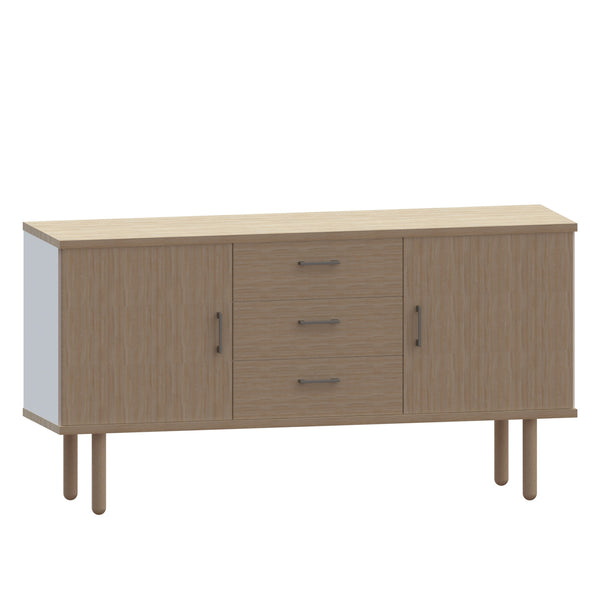 Cube sideboard 150-3, w/2 doors and 3 drawers center