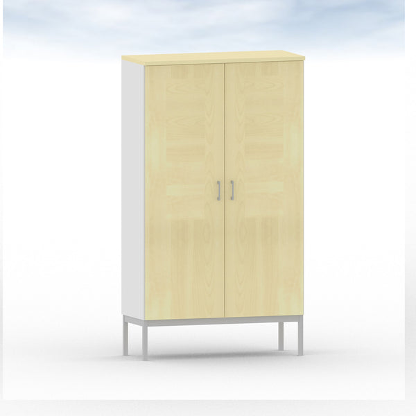 Cube högskåp 100-1, m/2 täckta dörrar och 8 trähyllor