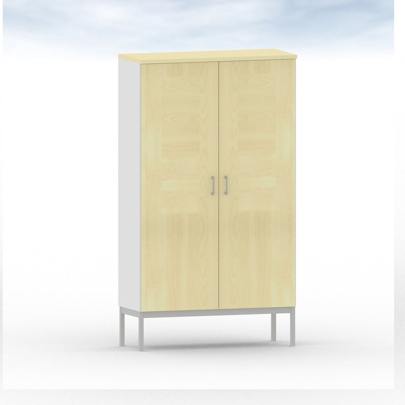 Cube high cabinet 100-1, w/2 doors and 8 wooden shelves