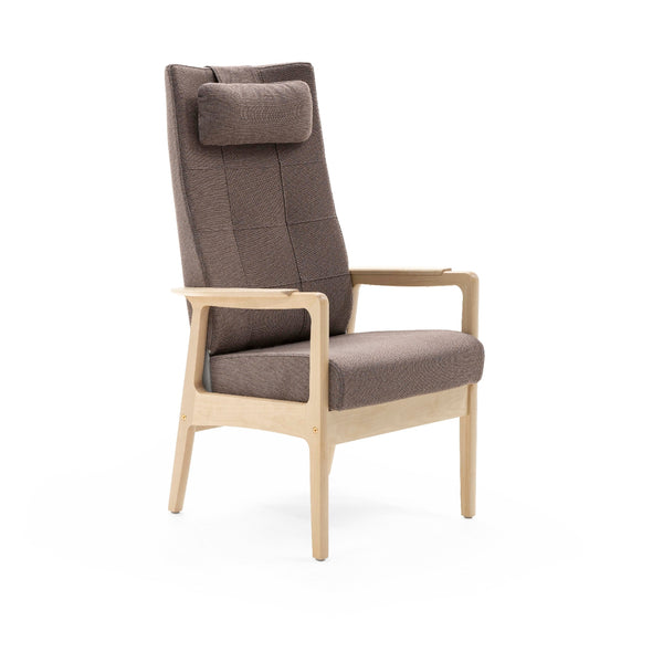 Svan highback chair w/static back, open armrest