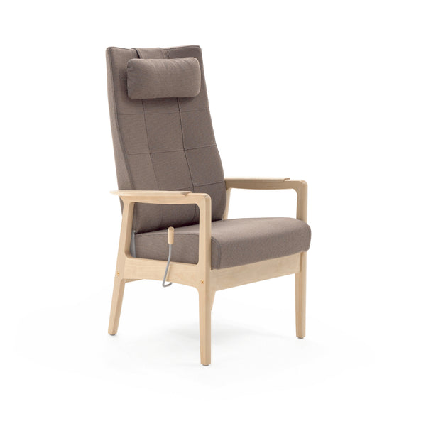Svan highback chair w/stepless adjustment, open armrest