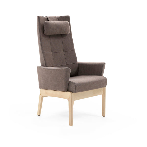 Svan high back chair w/static back, upholstered armrest