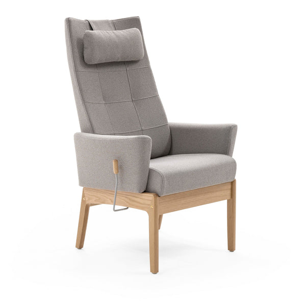 Svan highback chair w/stepless adjustment, upholstered armrest