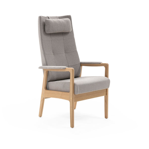 Svan high back chair w/static back, open armrest with armrest cushion
