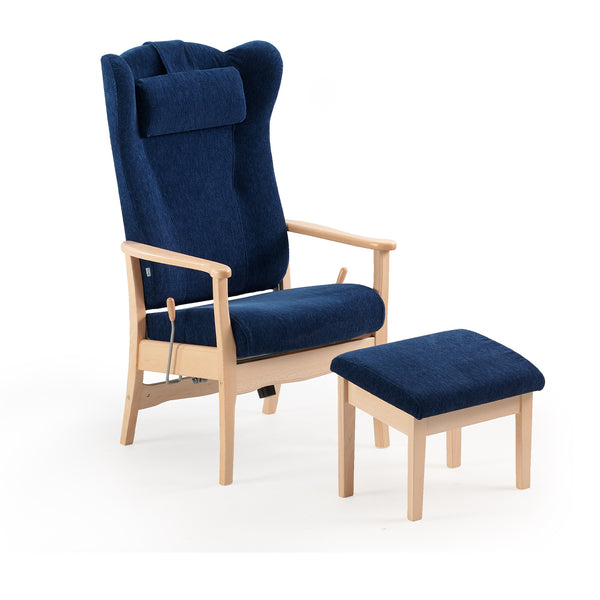 Ergo high back chair w/stepless adjustment, tilt function and open armrest