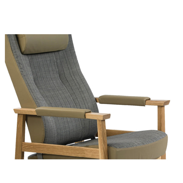 Bo high back chair, armrest top, pair