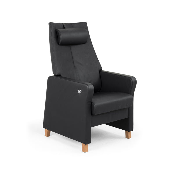Duun high back chair w/static back, upholstered armrest