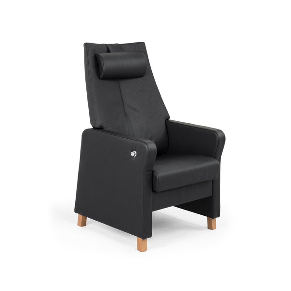 Duun high back chair w/stepless adjustment, upholstered armrest