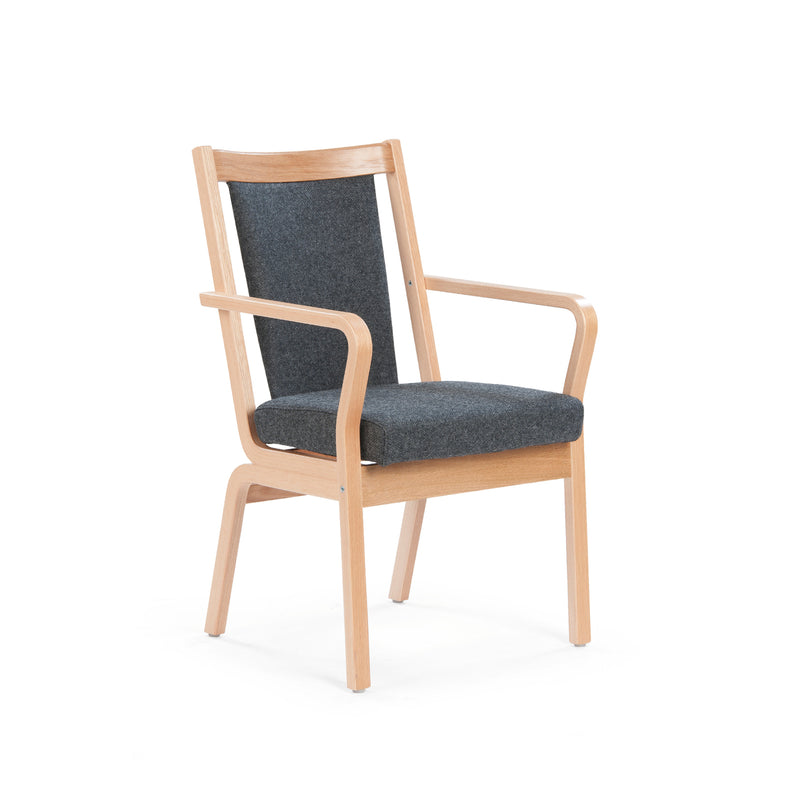Duun chair w/ upholstered back, w/armrest