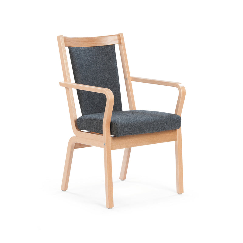 Duun chair w/ upholstered back, w/armrest