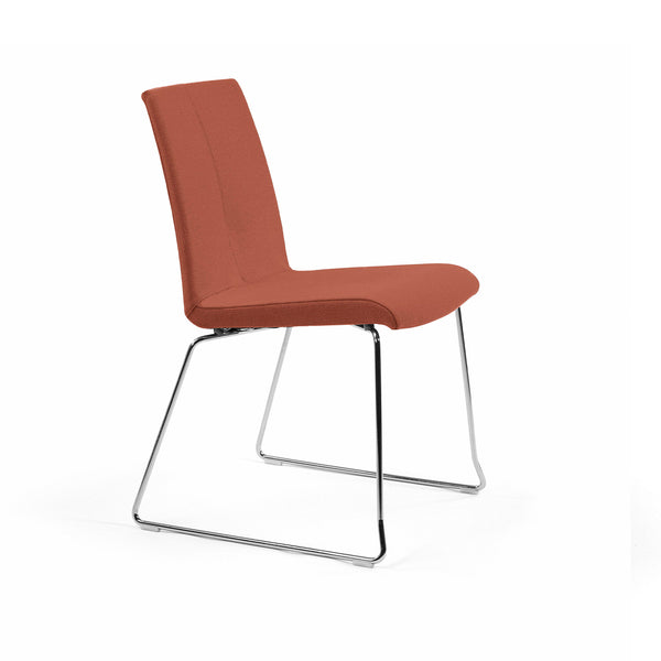 Lake 01 stackable chair wo/armrest, upholstered, bolt base