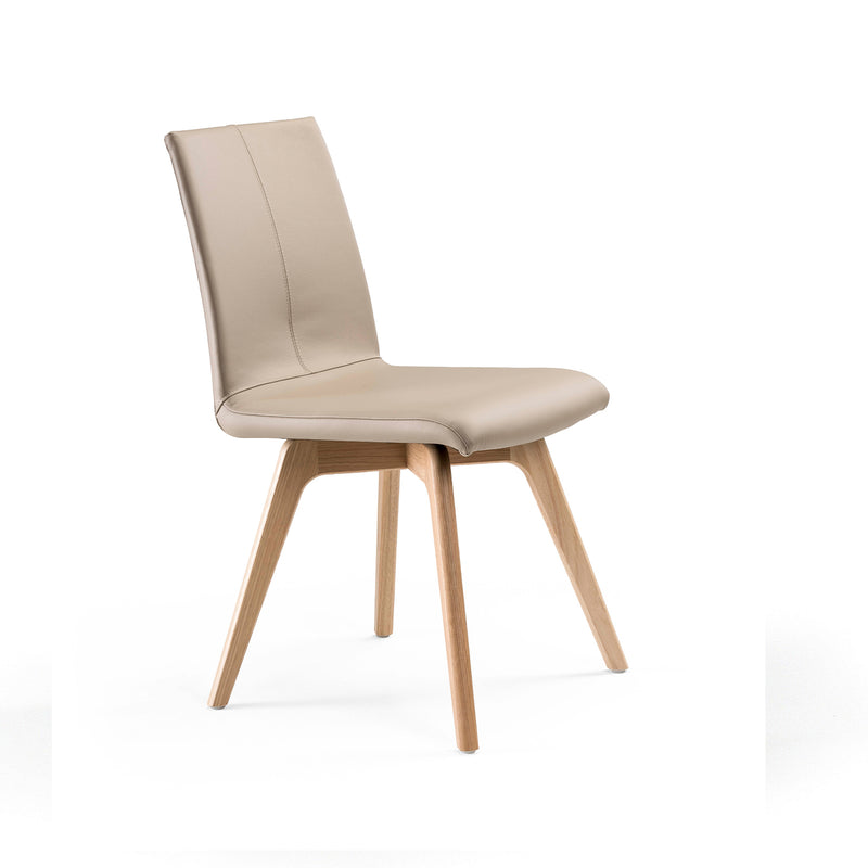 Lake 04 chair wo/armrests, upholstered, wooden legs
