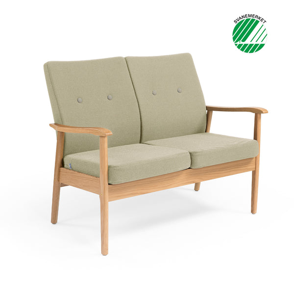 Pan 2-seater w/open armrests