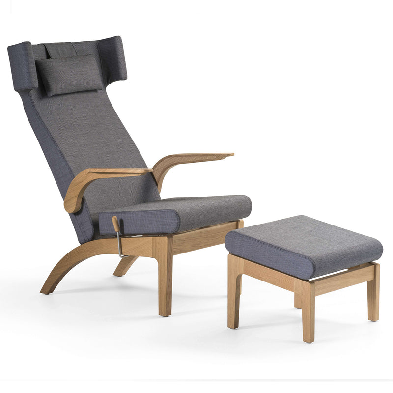 Fjording high back chair w/stepless adjustment, open armrest