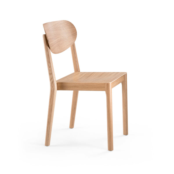 Svea stacking chair w/veneered seat and back, wo/armrest