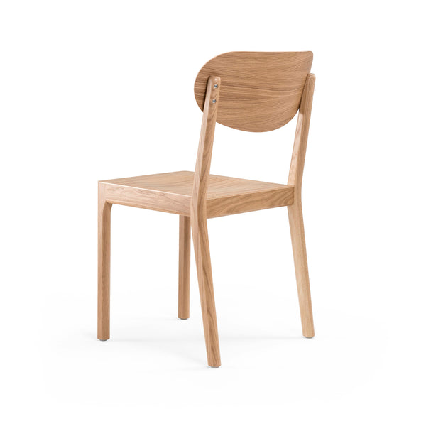 Svea stacking chair w/veneered seat and back, wo/armrest