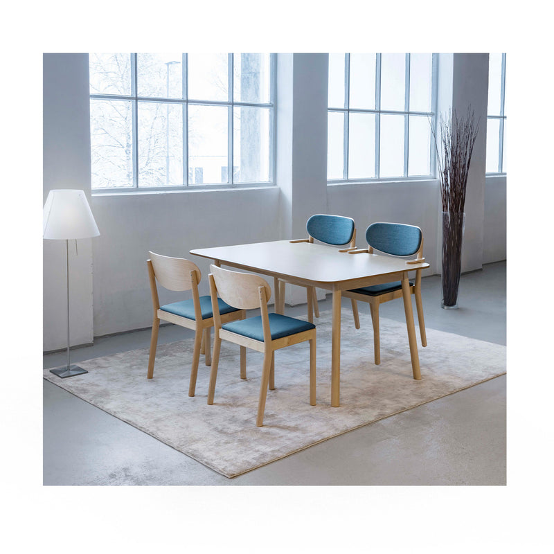 Svea stacking chair w/veneered seat and back, w/armrest